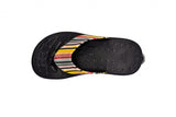 Soft Science Skiff Canvas Printed UC0009LSB~Label stripe/ Black~Canvas~Flip Flops