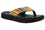 Soft Science Skiff Canvas Printed UC0009LSB~Label stripe/ Black~Canvas~Flip Flops